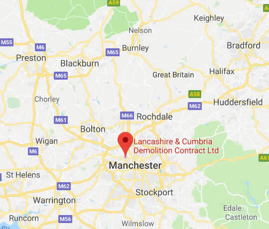 map showing Lancashire & Cumbria Demolition Contractors Ltd's location in Salford, Manchester